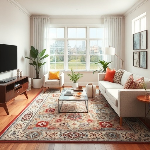 area rug in a small room