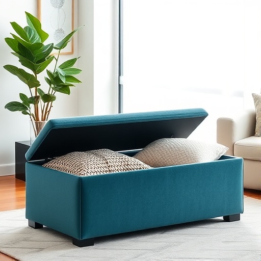 storage ottoman in a small space