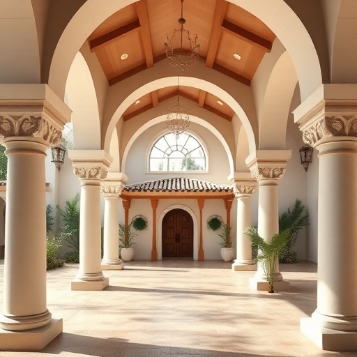 Mediterranean architecture with arches