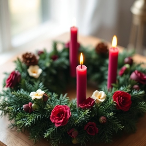 Advent wreath on a table