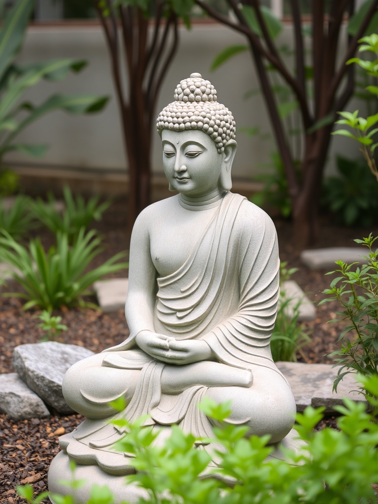 Buddha statue in a garden