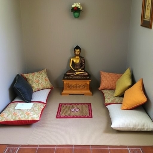 Meditation space with Buddha decor