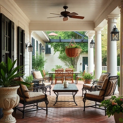 outdoor seating area in a Southern home