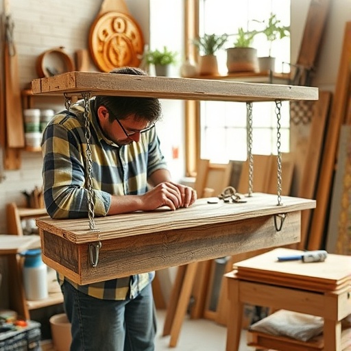 crafting a rustic shelf from reclaimed wood