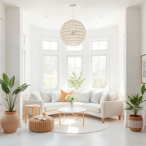 light color palette in a small room