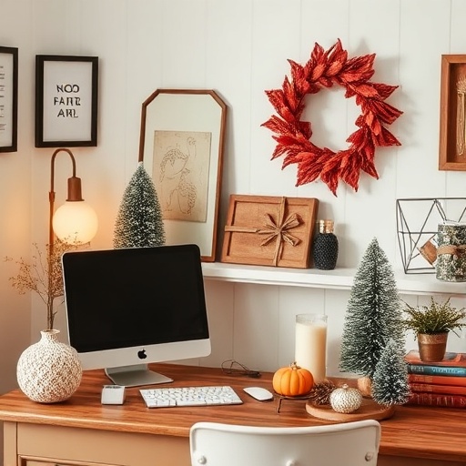 seasonal decor in home office