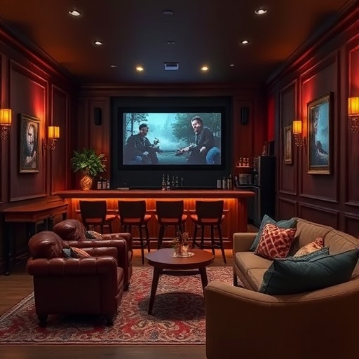 Bar set up for movie night
