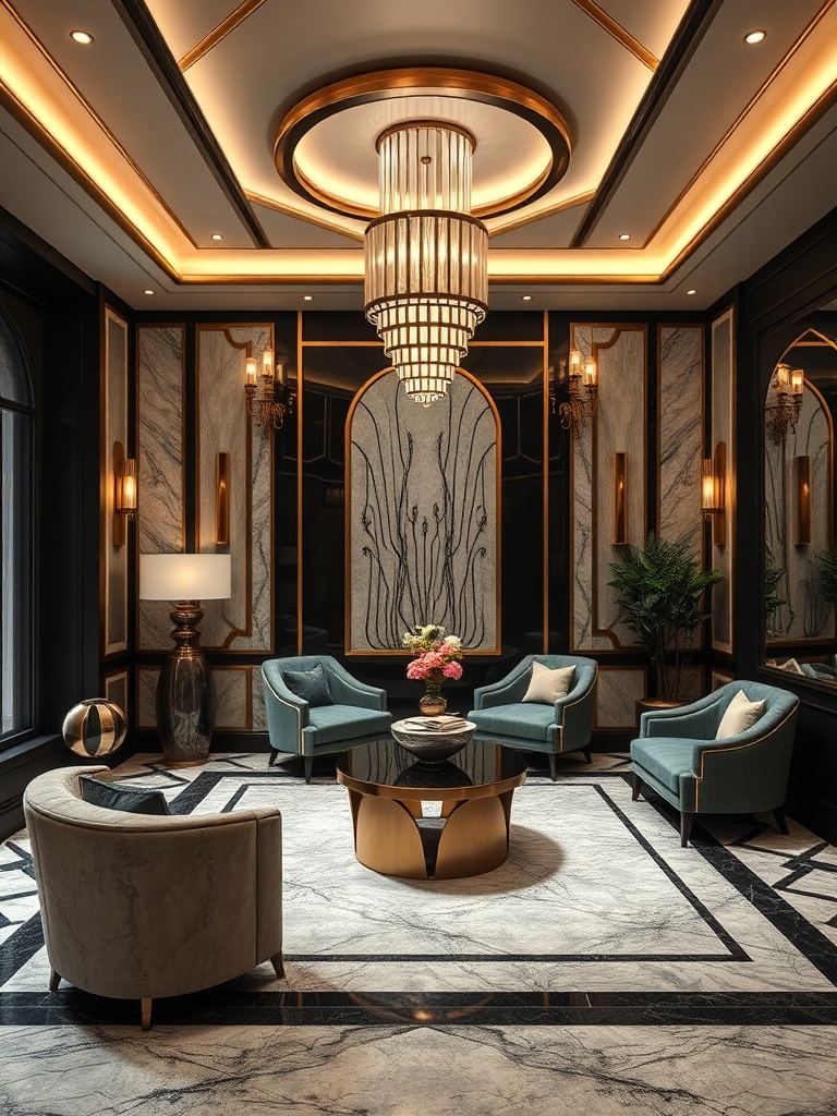 Art Deco decor with rich colors