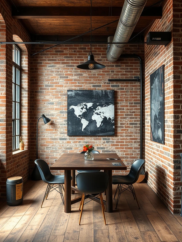 industrial decor with raw materials