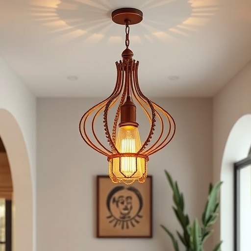 unique light fixture in modern Mexican decor