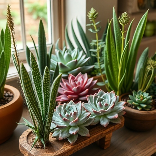 indoor plants in rustic decor