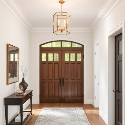 Pendant lights in an entryway