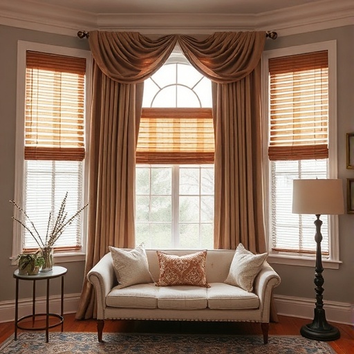 layered window treatments with drapes and blinds