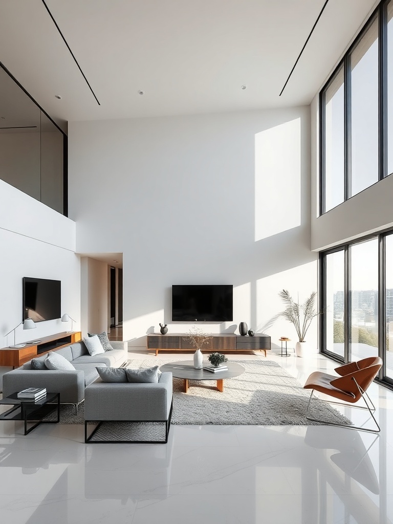 modern living room with minimalist design
