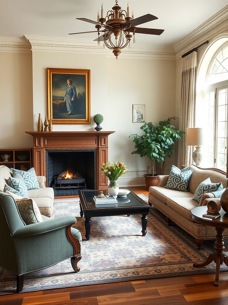 traditional living room with classic furniture
