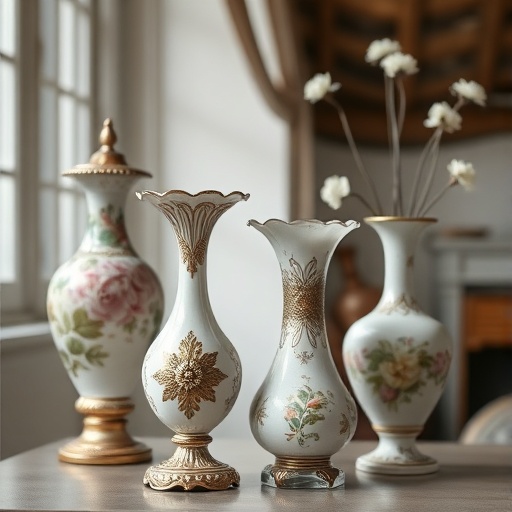 Elegant Victorian vases and decorative objects