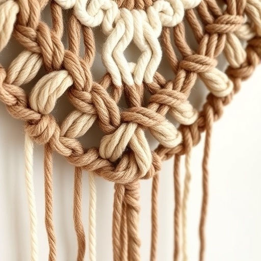 Handmade macrame wall hanging with intricate knots