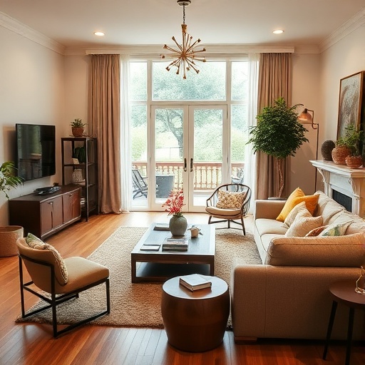 living room with functional furniture arrangement