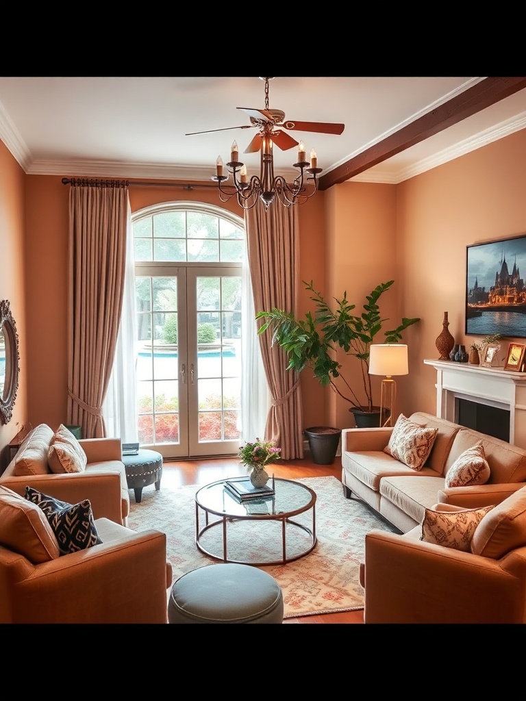 decorated living room with cozy atmosphere