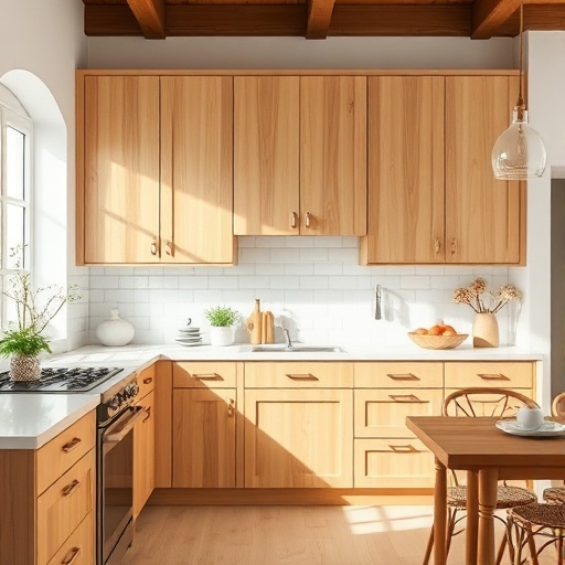 wooden cabinetry in kitchen