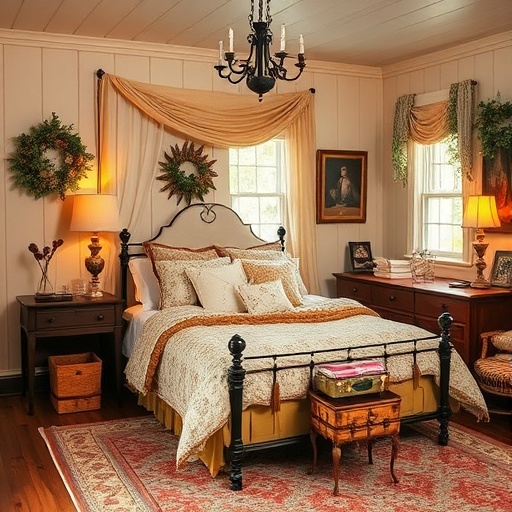 warm bedroom with vintage decor