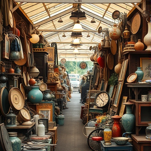 flea market with vintage goods