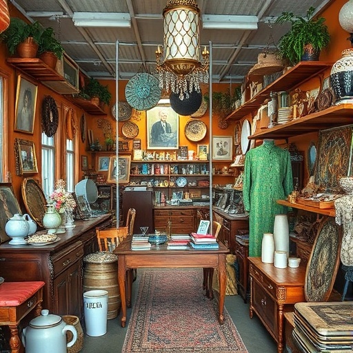 thrift store with vintage items