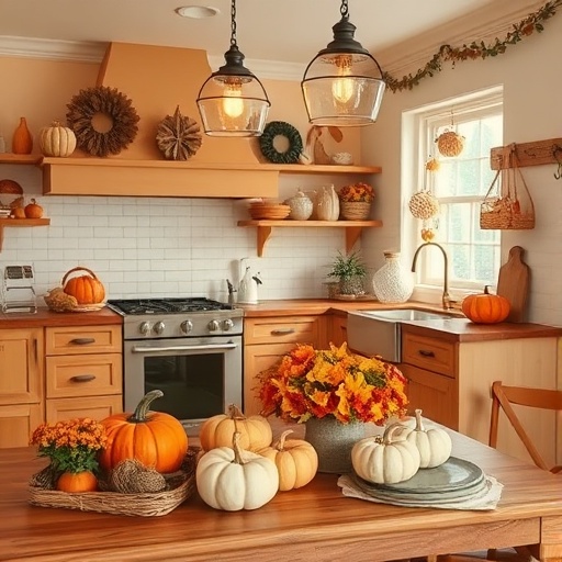 kitchen with seasonal decor