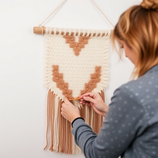 crafting handmade wall hanging