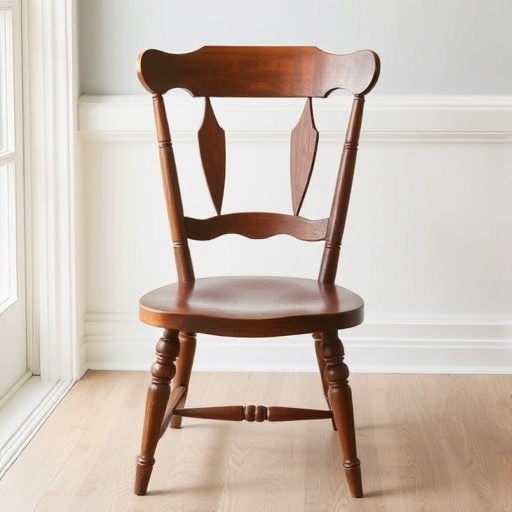 refinished wooden chair in a bright room