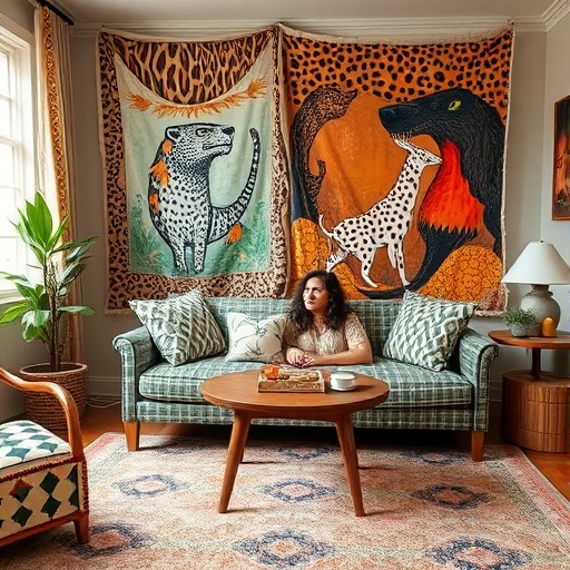 room with playful textiles