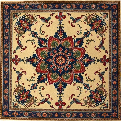 Vintage rug with intricate design
