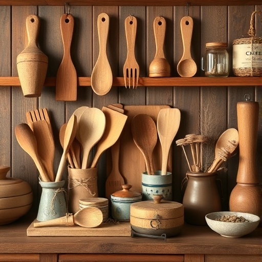 wooden kitchen utensils