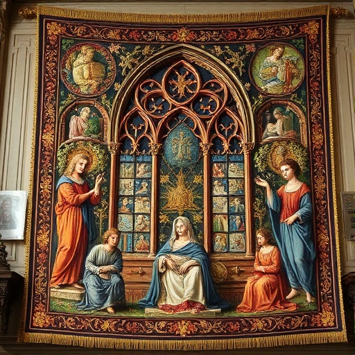 Gothic tapestry on a wall