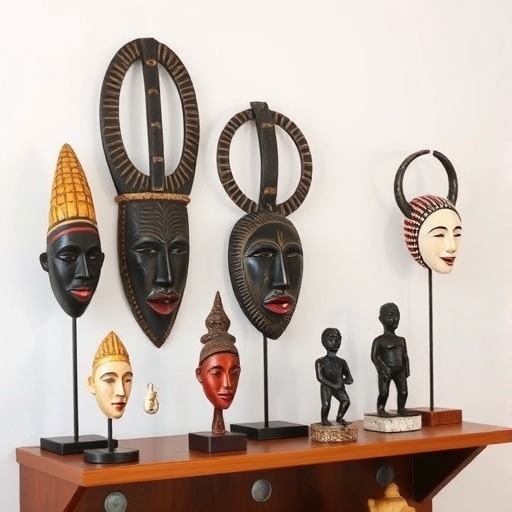 decorative African masks and sculptures