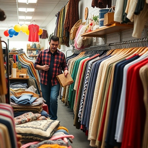 person shopping at thrift store