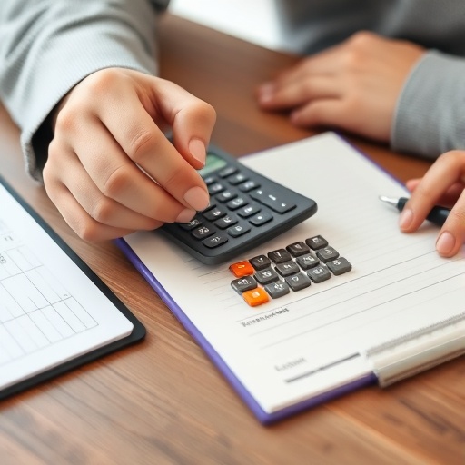person calculating budget