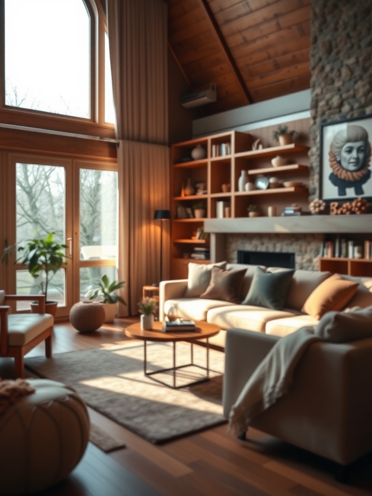 cozy living room with warm lighting