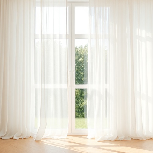 white curtains in a sunlit room
