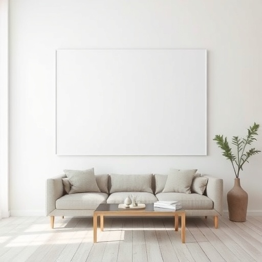 white wall art in a minimalist room