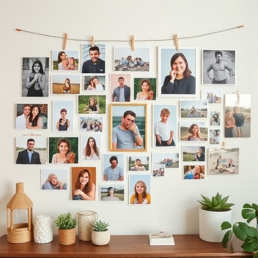 memory wall with personal photos