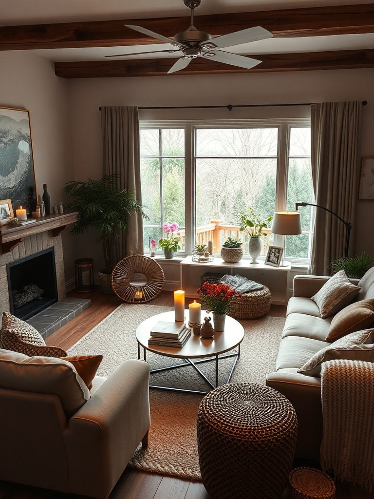 person evaluating home decor in a living room