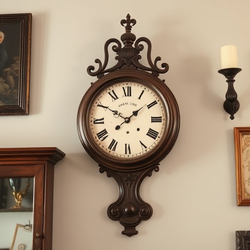 antique wall clock in a vintage room