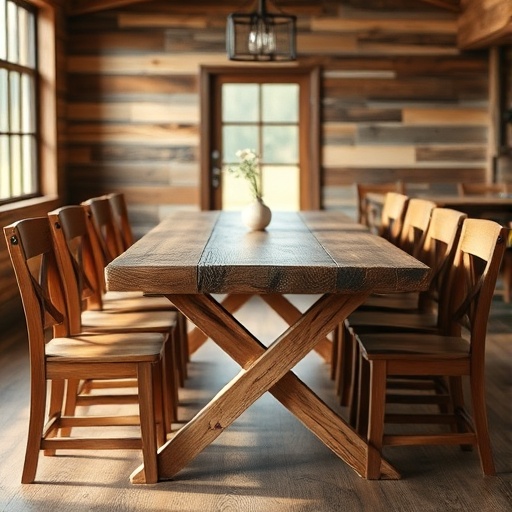 rustic reclaimed wood dining table