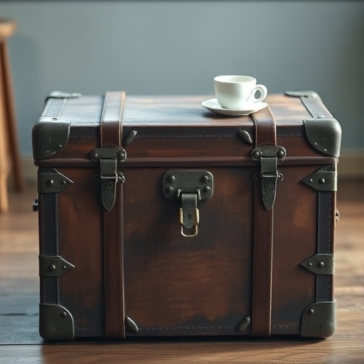 upcycled vintage trunk as a coffee table