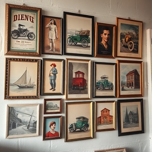 gallery wall with vintage artworks