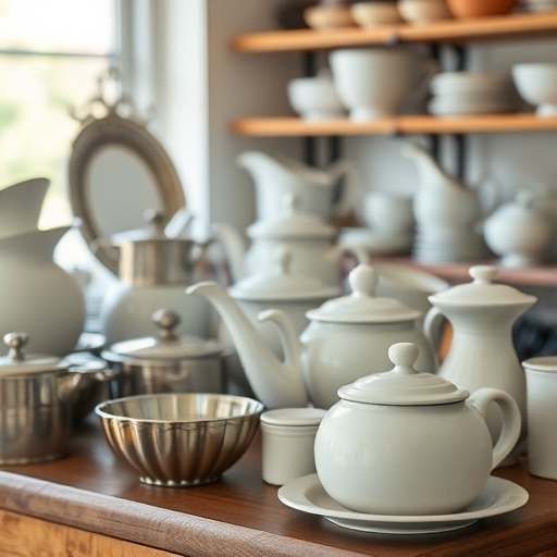 vintage kitchenware on display