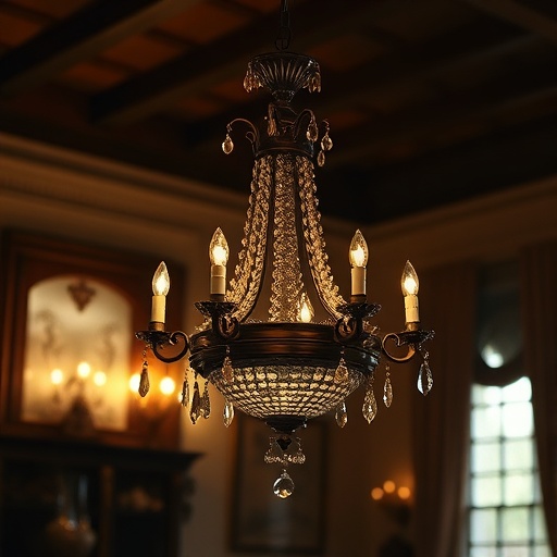 vintage chandelier in a cozy room