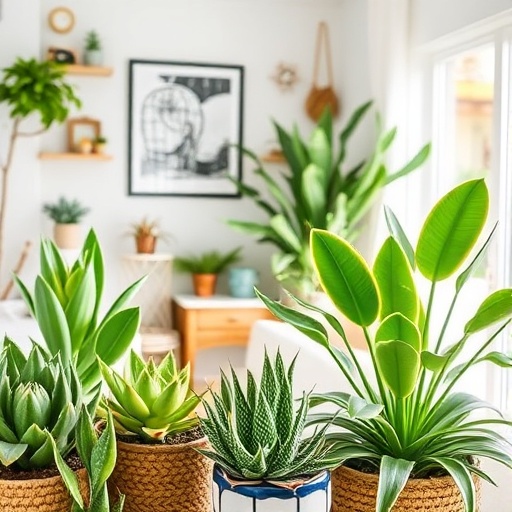 Indoor plants in a bright coastal living space