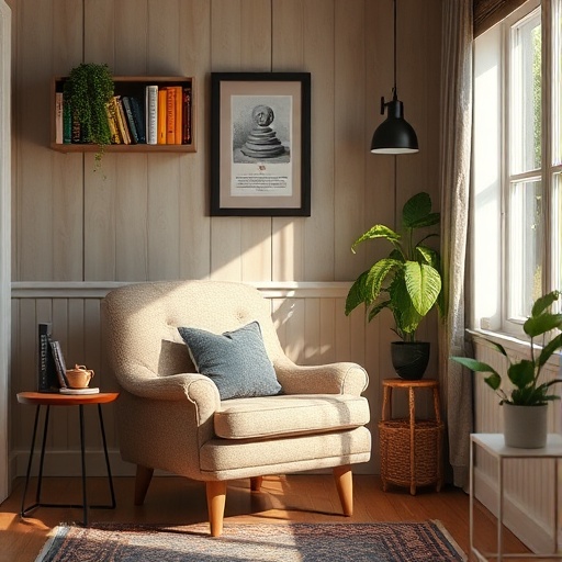 cozy reading corner with a comfortable chair